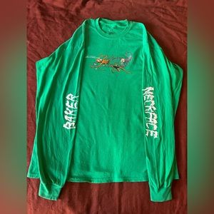 Authentic Baker Horoscopes Long Sleeve T-Shirt Green (Men’s Size Large)
